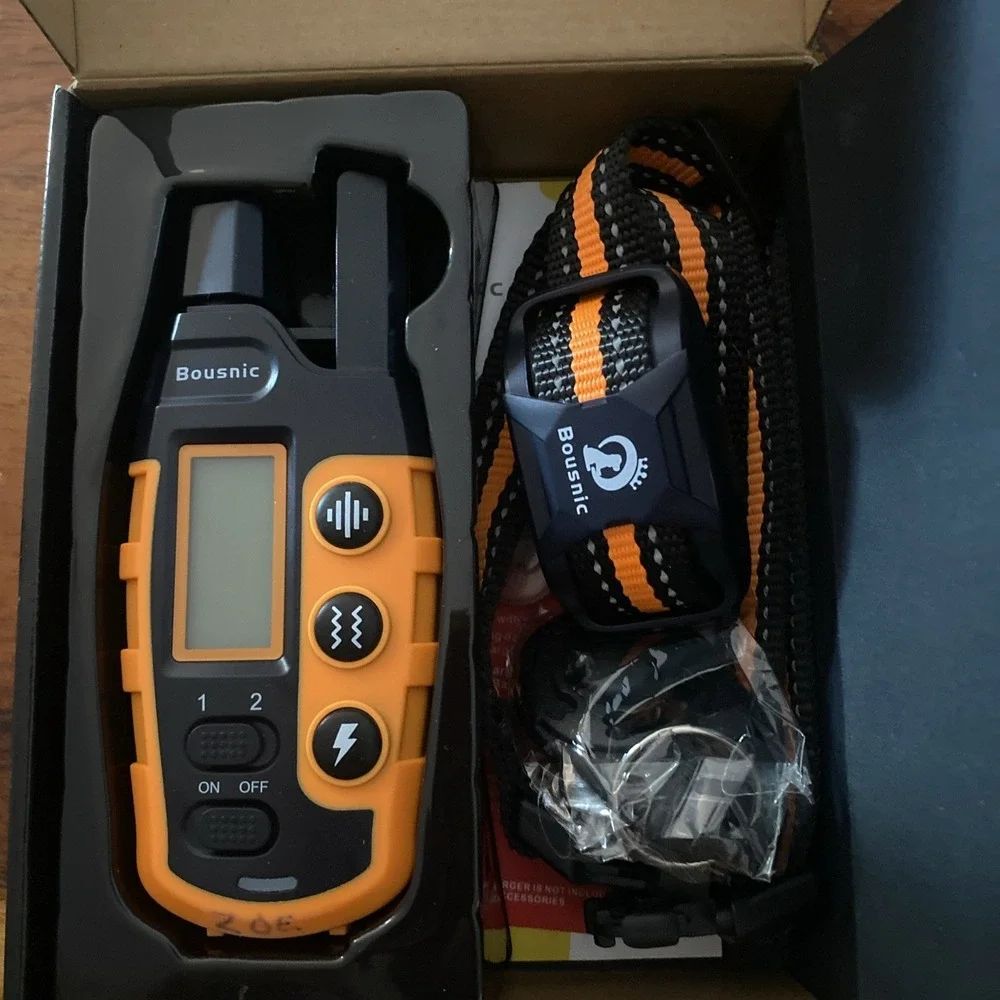 Bousnic RS2A Shock Dog Training Collar with Remote Orange Rechargeable Complete
